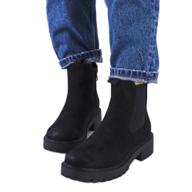 Černé eko semišové kozačky značky Ecrin černá Černé eko semišové kozačky značky Ecrin černá