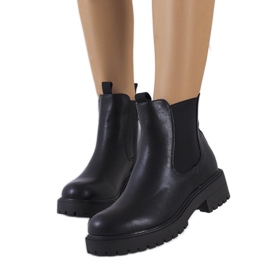 Černé kozačky z ekokůže značky Ecrin černý