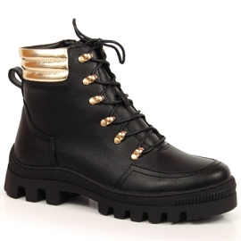 Dámské turistické boty černé tašky na platformě Potocki černý