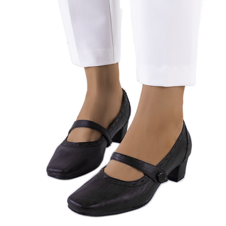 Tmavě hnědé lodičky s páskem Cilka hnědý