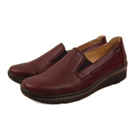 Kožené Slip On Boty Helios W H350L vínové červený vícebarevný