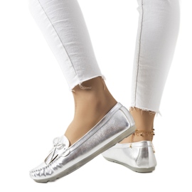 Stříbrné mokasíny Joanae stříbro