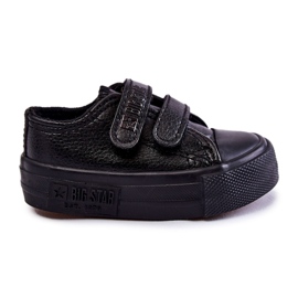 Dětské kožené tenisky se suchým zipem Big Star KK374092 Black černý