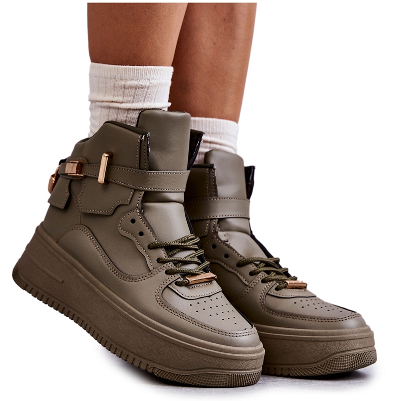 Dámské vysoce zateplené sportovní boty Lexa Green khaki zelená