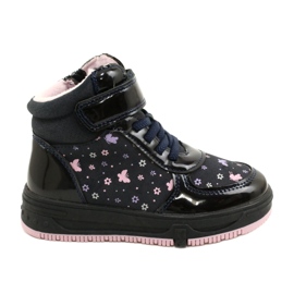 American Club American Boots Teplé boty XD66 Navy blue námořnická modř růžový