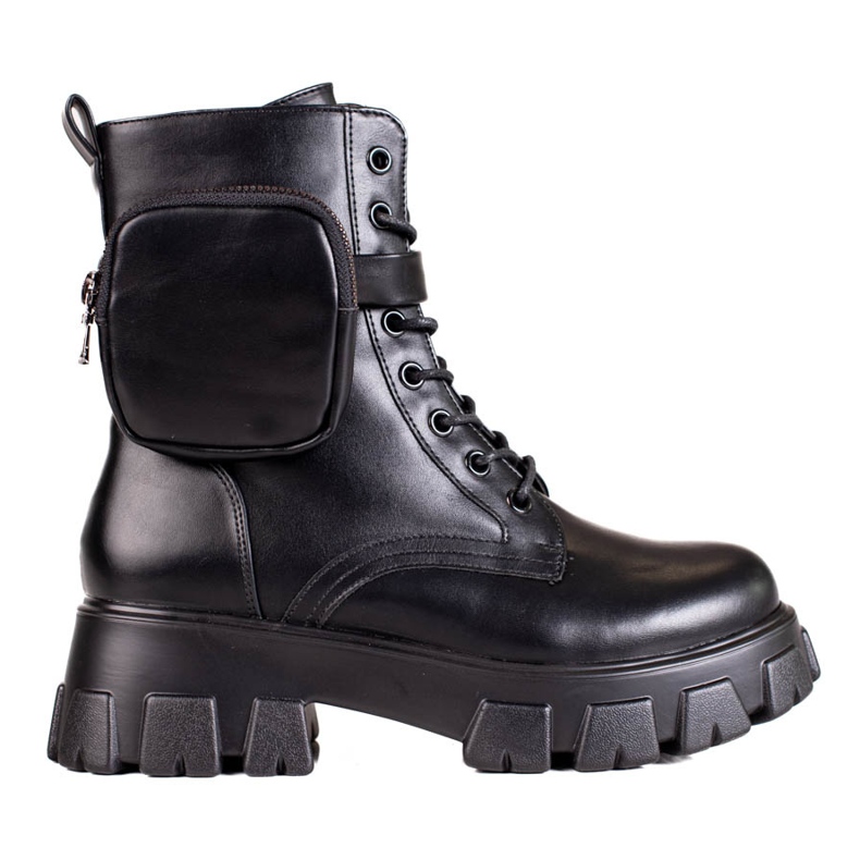 Černé dámské šněrovací dělnice s taškou černá