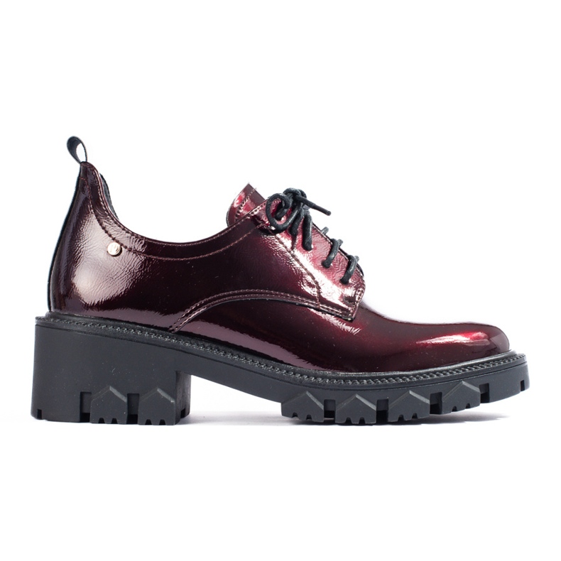 W. Potocki Lakované dámské boty se šněrováním Potocki červené