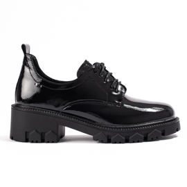 W. Potocki Lakované dámské boty se šněrováním Potocki černý