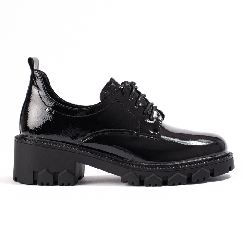 W. Potocki Lakované dámské boty se šněrováním Potocki černá