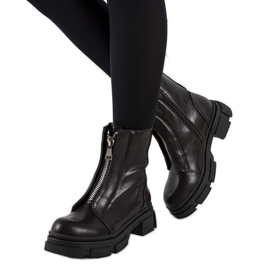 Hnědé kozačky s ozdobným zipem Neal hnědý