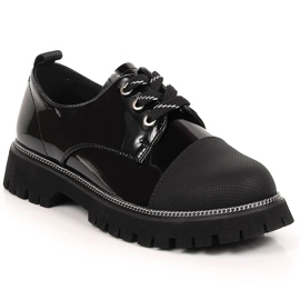 Kožené dámské boty lakované černé Artiker černá