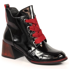 Černé lakované zateplené dámské kozačky černé Vinceza JAN147A černá Černé lakované zateplené dámské kozačky černé Vinceza JAN147A černá