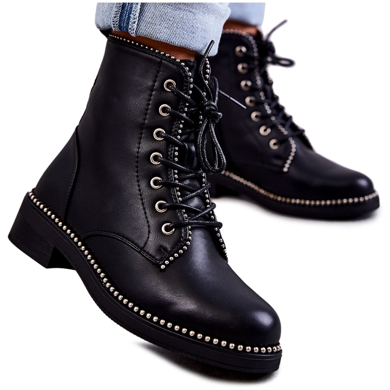 PG1 Dámské Kozačky S Cvoky Černý Rostil černá