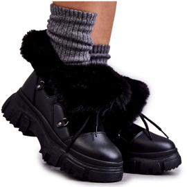 Black Charles Černé teplé boty černý