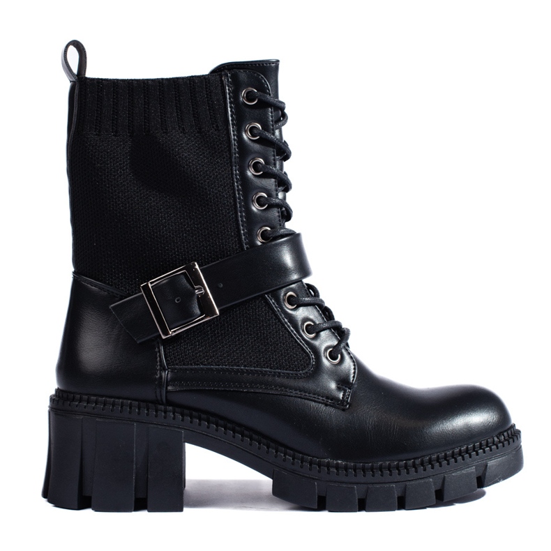 Dámské šněrovací tašky Shelovet s pružným svrškem černá