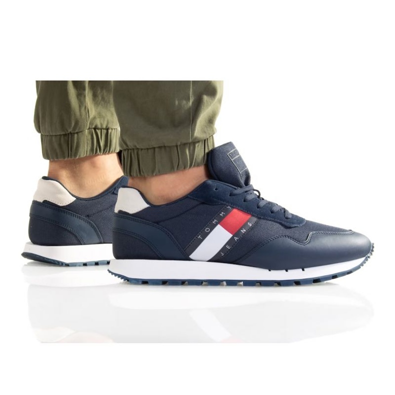 Boty Tommy Hilfiger Retro Leather Tjm Runner M EMOEMO1081 modrý