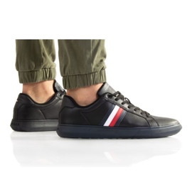 Boty Tommy Hilfiger Leather Stripes M FMOFMO4275 černý