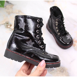 Dívčí kozačky, lakované zateplené Kornecki 6216 černý