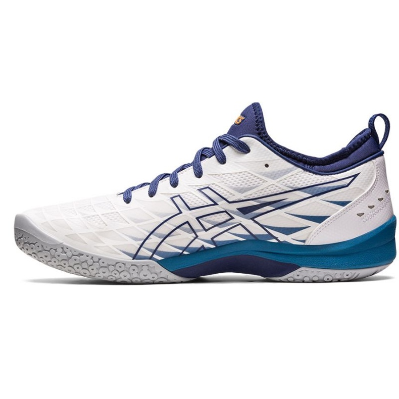 Bota na házenou Asics Blast Ff 3 M 1071A076 100 bílý námořnická modrá