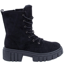 Černé šněrovací kozačky Kelis černý