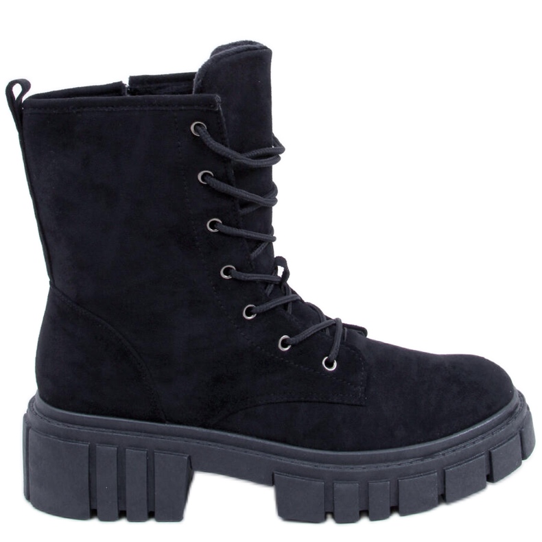 Černé šněrovací kozačky Kelis černá