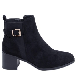 Kozačky na vysokém podpatku od Cyndi Black Suede černý