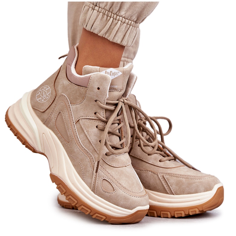 Turistické boty na platformě Lee Cooper LCJ-22-44-1352L Beige béžový