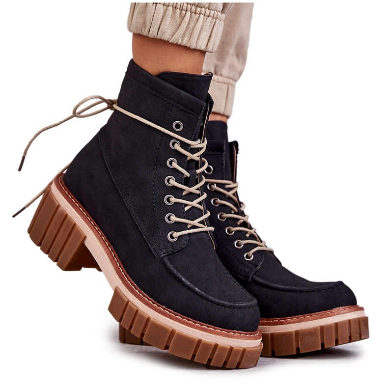 Dámské módní zateplené boty Černá Gerda