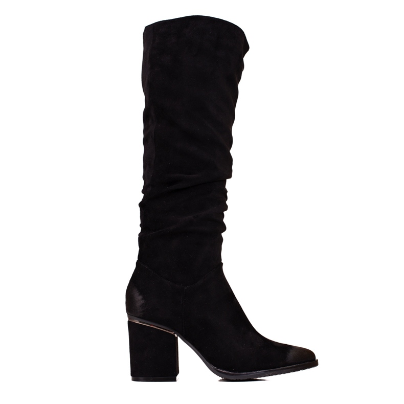 W. Potocki Dámské semišové kozačky na sloupku Potocki s nařaseným svrškem černá W. Potocki Dámské semišové kozačky na sloupku Potocki s nařaseným svrškem černá