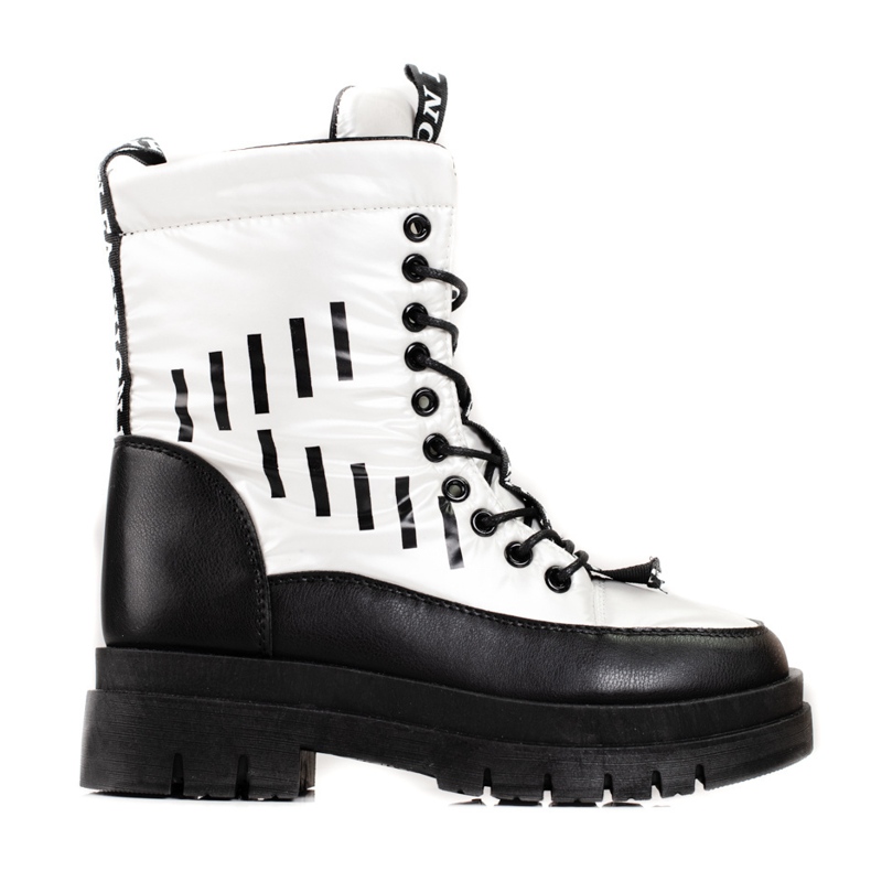 Dámské zateplené tašky na platformě Vinceza v černé a bílé barvě bílý