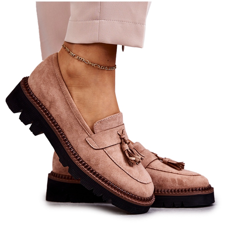 Vinceza Dámské Semišové Boty Na Béžové Platformě Unni béžový