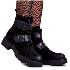 Semišové dámské kozačky na zip Black Gritta černý