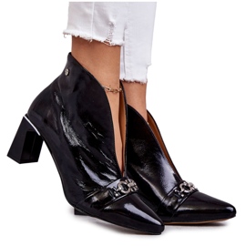 Kožené holínky na sloupku Maciejka Black 05262-01 černá Kožené holínky na sloupku Maciejka Black 05262-01 černá