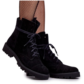 Semišové kozačky na zip Nicole 2754 Black černý