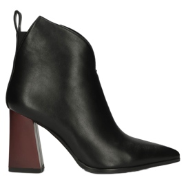 Stylové kozačky na sloupku Filippo DBT4042 Black černý