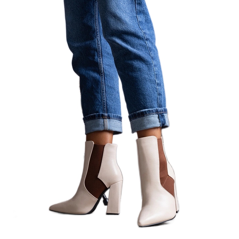 Béžové boty Chelsea na sloupku Hamilt béžový