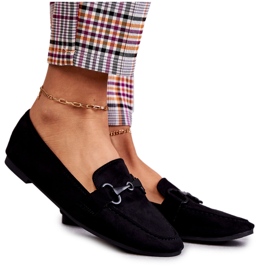 FB2 Semišové mokasíny S černým Santi Dekorací černá FB2 Semišové mokasíny S černým Santi Dekorací černá