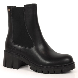 Kožené boty pracovní černé zateplené boty Jodhpur Big Star KK274492 černá Kožené boty pracovní černé zateplené boty Jodhpur Big Star KK274492 černá