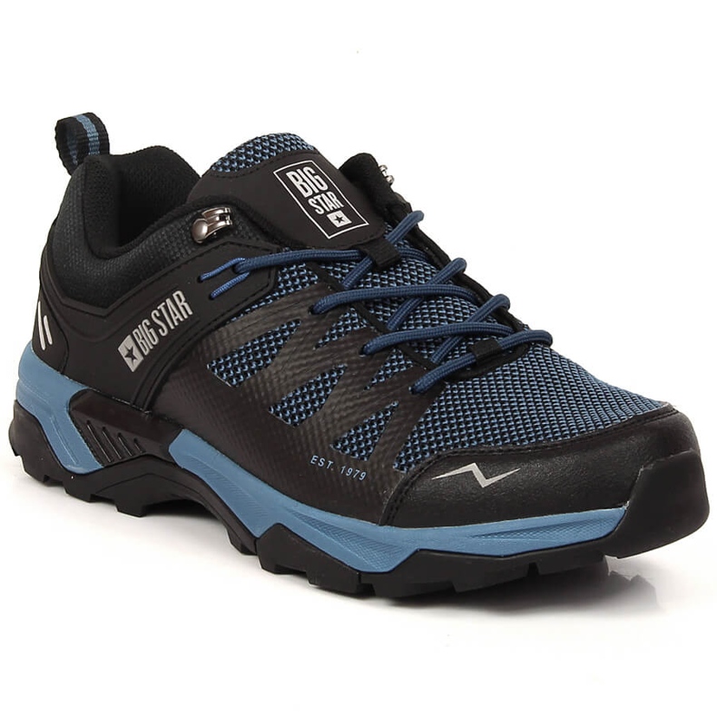 Pánská černomodrá trekingová sportovní obuv Big Star KK174106 černá modrý