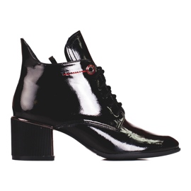 Elegantní šněrovací kozačky Shelovet pro ženy černá