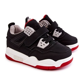 Dětské kožené sportovní boty Black and Red Marisa černý