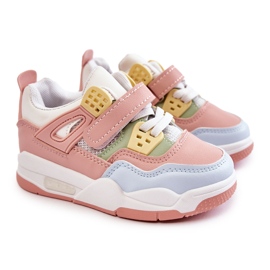 FR1 Dětské kožené sportovní boty Multicolor Marisa modrý růžový zelený