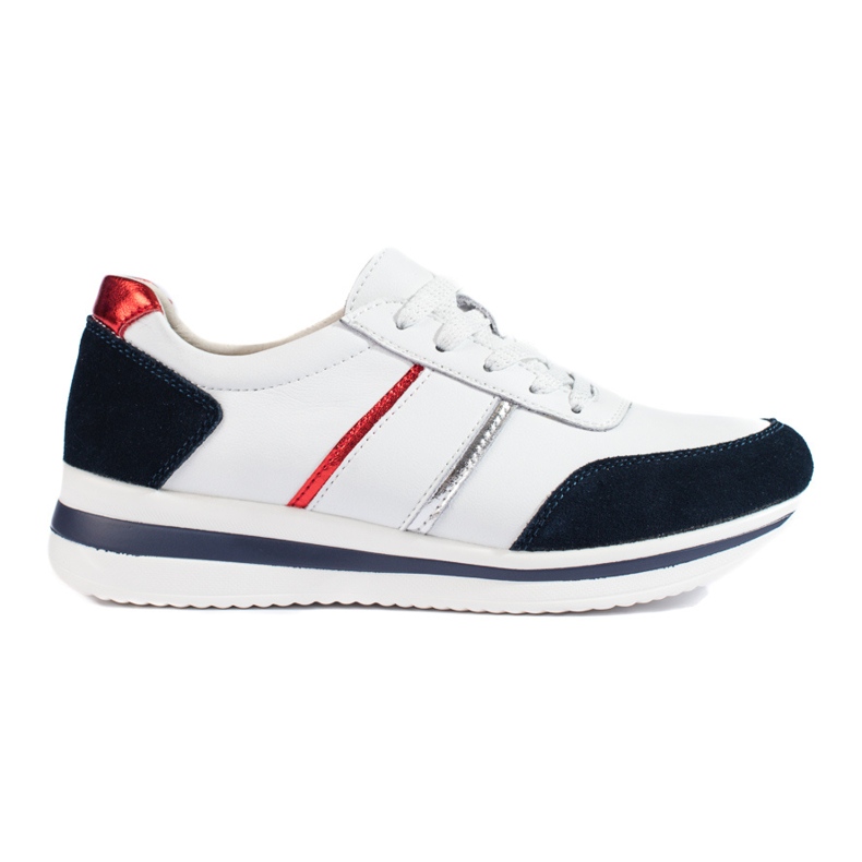 Dámské kožené tenisky na platformě Shelovet bílý