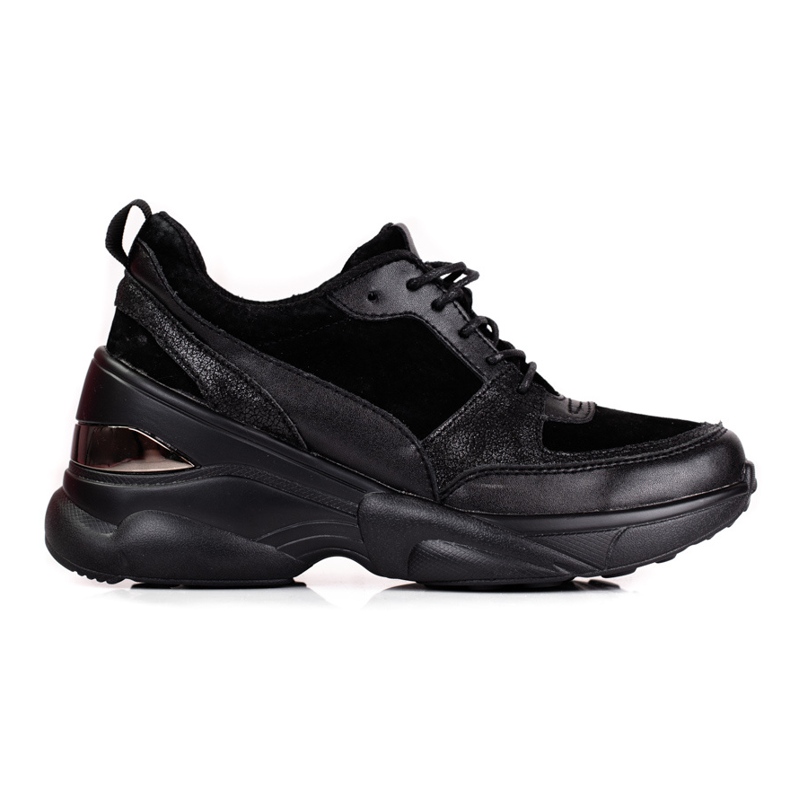 Dámské černé kožené tenisky Shelovet černá