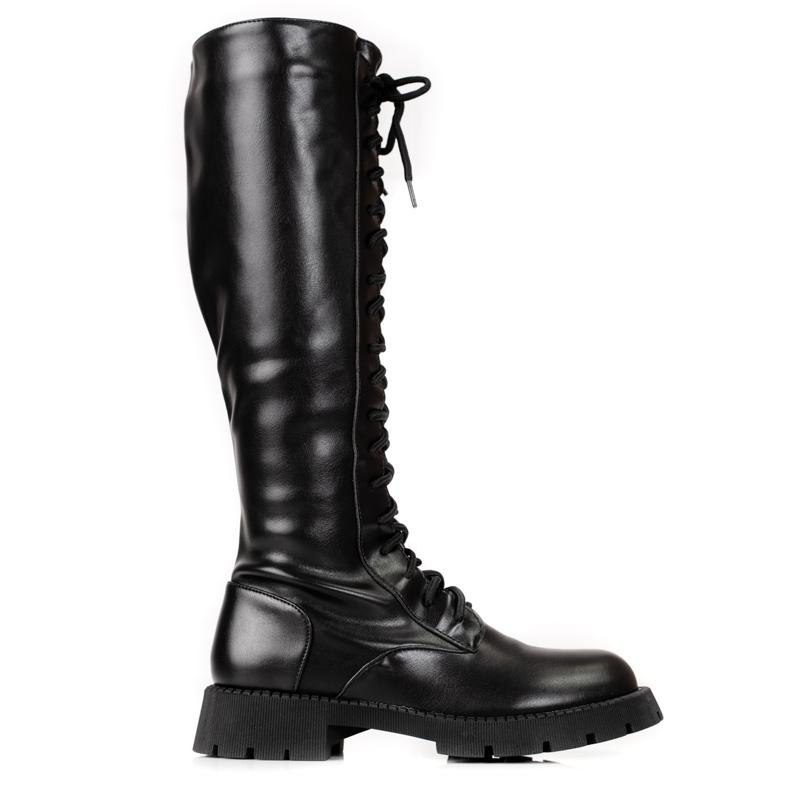 Vysoké šněrované dámské černé dělnice Shelovet černá