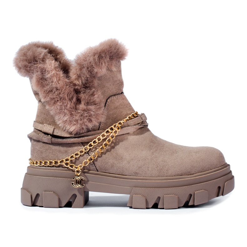 Dámské semišové kozačky na platformě Shelovet hnědý