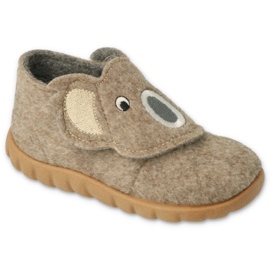Dětské pantofle Befado Beige 620P002 se cítila béžový