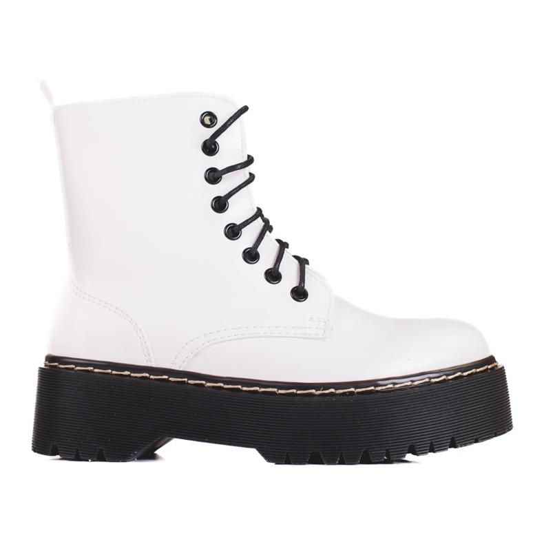 Dámské bílé tašky Shelovet se šněrováním na platformě bílý