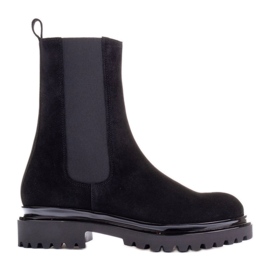 Marco Shoes Semišové kotníkové boty černá