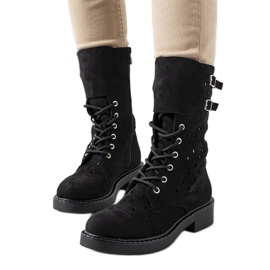 Černé prolamované boty Barkly černá Černé prolamované boty Barkly černá